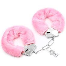 BDSM Furry Handcuffs for Women Soft Plush Adjustable Metal Restraints for Bondage Play