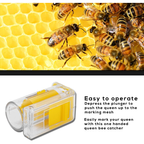 Bee Queen Marking Bottle Plastic Queen Bee Catcher Clip Cage Beekeeper Tool 2