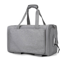 Pet Carrier Open Cat Carrier For Small Cats Up To 15 Lbs With Rear Sticker Pocket And Side Mesh Pockets Gray