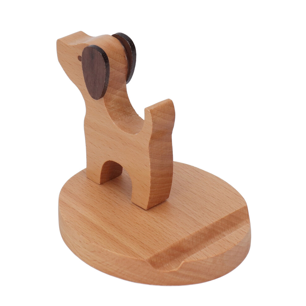 Wooden Dog Desk Holder For Smartphones, Beech, Slim, Multifunctional Light 9441373110100