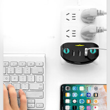 Regleta eléctrica con puerto USB, ABS ignífugo, 2,8 m