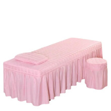 Massage table cover, solid wood, skinfriendly, full cover with hole, 5 sizes (Pink).