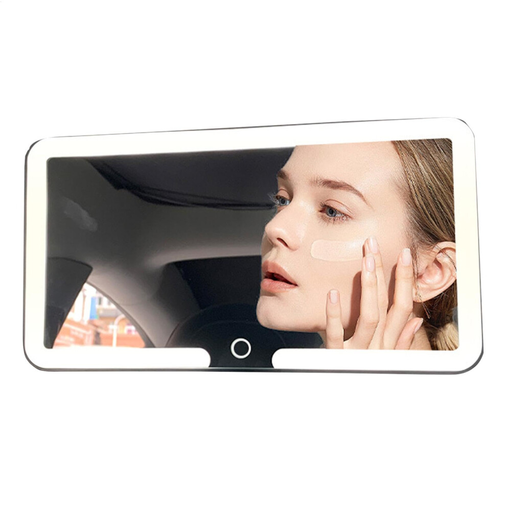 Light/White Led Car Vanity Mirror With 70 Led S, Dimmable Touch Control, 3 Modes Sun Visor Makeup Mirror