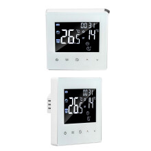 Digitaler Heimthermostat mit 3m Sensorkabel, LCD-Anzeige, WiFi, 89x86mm, Weiß