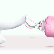 Silicone Baby-Löffel mit Sauger und Saugnapf, rosa