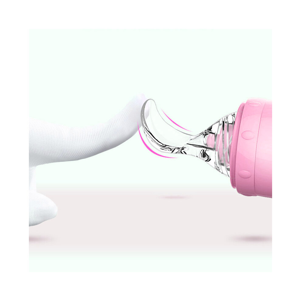 Silicone Baby Food Feeder With Spoon & Suction Cup, Pink