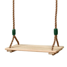 Nostalgic Outdoor Wood Swing, Wooden Swing Seat With Height Adjustable Rope, Strong And Reliable For Indoor/Outdoor Use, Stress Relief And Autism Ther