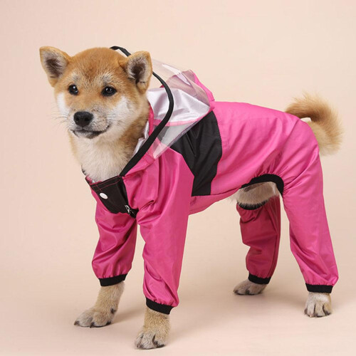 Pawsome Rainwear: Αδιάβροχο για σκύλους σε ροζ χρώμα, αδιάβροχο με άνετο ύφασμα, εύκολο 2