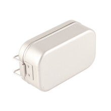 Cuiseur à riz carré en aluminium anodisé pour le camping, pratique et léger.