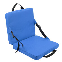Hopfällbar design, blixtlåsförsedd ficka, justerbara spännen, ryggstöd, bärbar stadionsits med vattentät nylon, ultralätt sittstoppning