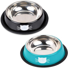 Elegant Pet Feeding Solution, Reinforced Stainless Steel Construction, Non Slip Anti Skid For Cats And Kittens, Easy To Clean, Suitable For Wet And