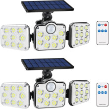 Solar Security Lights Outdoor, 2200LM Motion Sensor Outdoor Lights, Polysilicon Solar Panels for Garden Garage (2 Pack)