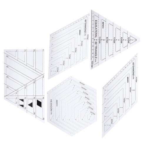 5Pcs Patchwork Lineal Quilten Vorlagen Transparent 2