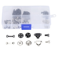 Snap Fasteners for Clothing, Sewing Hooks and Eyes Closure Set, Metal Snaps Buttons Fasteners Press Studs Set for Skirt Bra Trousers Dress DIY
