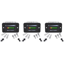 3X Medidor de Bateria de Carrinho de Golfe 48V LED Indicador de Bateria Medidor de Bateria Medidor de Nível de Bateria IP65 para Carro Clube,
