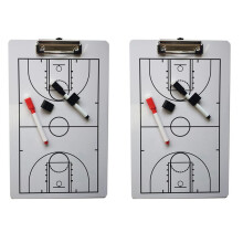 2X Coachbord Dry Erase Coachingbord Dubbelzijdig Ontwerp Strategiebord Whiteboard voor Basketbal