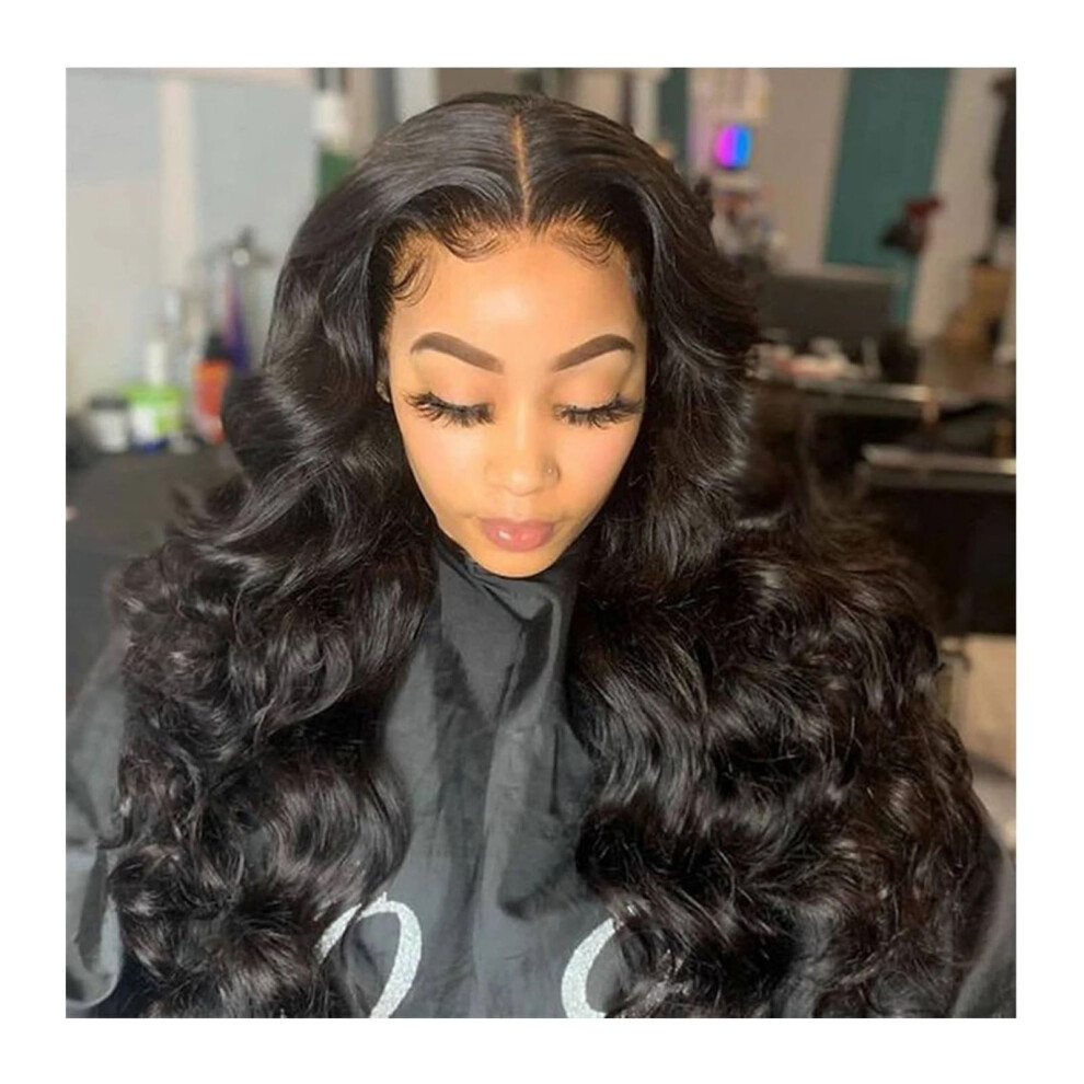 Unisex Wig For Women Hd Transparent 13X6 Lace Front Human Hair Wigs 16 Inches Body Wave Pre Plucked Brazilian Frontal Wig