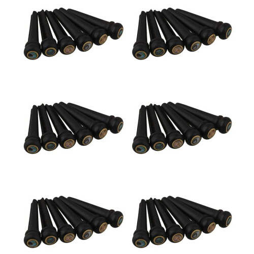 36 Pezzi Nero Ebano Shell Guitar Bridge Bone Pins Set con Abalone Dot Verde per Accessori Chitarra Acustica