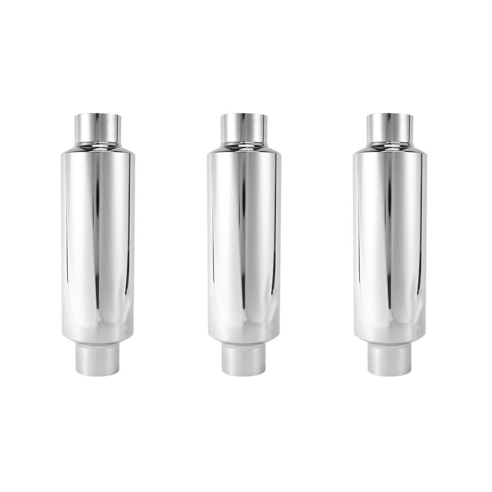 3X Car Exhaust Muffler 2.5 Inch Inlet Stainless Steel Universal Resonator 12 Inch Long Performance Muffler 6032812318176