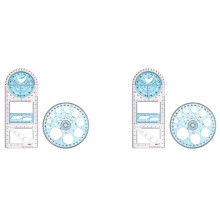 4 Pcs Multifunctional Geometric Ruler Plastic Circle Drawing Tool Drafting Templates Clear Graphic Design Tools