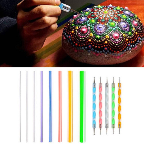 78X Mandala Dotting Tools Set for Painting Rocks,Painting Rocks Dot Kit,Acrylic Stick,Point Drill Tool 2