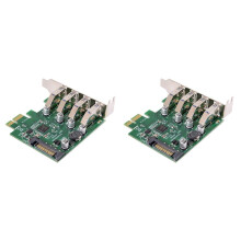 2X Low Profile 4-Poorts PCI-E Naar USB 3.0 HUB PCI Express-Uitbreidingskaartadapter 5 Gbps USB1.1/2.0/3.0 Besturingssystemen