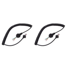 2X 8 Pin HM-152 Mic Handheld Radio Speaker Microphone PU Cable for IC-2820H IC2825E Walkie Talkie