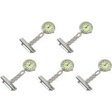 5X Reloj Cuarzo Acero Broche P Enfermera Portatil Luminoso