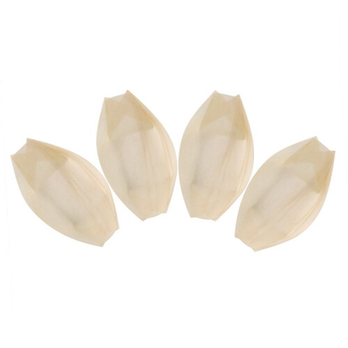400X Bouchées - Bols, Bois Biodégradable "Bateau" 11 cm x 6,5 cm 2