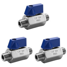 3X Stainless Steel  Valve - 1/4 Inch NPT Thread Male Small   Valve (1/4Inch Male&Male)