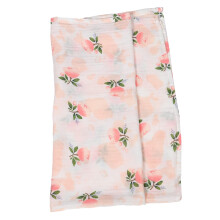 Muslin Blanket Wrap, Unisex Cotton, Stroller Blanket For Newborns, Nursery Use, Rose Floral Design, Gentle On Skin, Rose