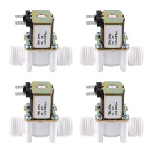4X Dc12V N/C Normally Closed Water Solenoid Valve G1/2-Inch Plastic Electrical Solenoid Valve for Water Dispenser