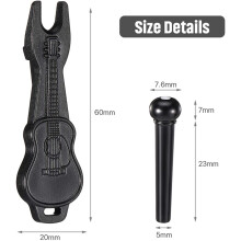 108 Pieces Acoustic Guitar Bridge Pins Pegs in White and Black with 1 Piece Bridge Pin Puller Remover in Guitar
