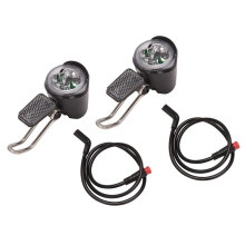 2X E-Bike LED Headlight 6V 12V 24V 36V 48V 60V Bicycle Light Waterproof Front Headlight Waterproof Connector (2 Pins)