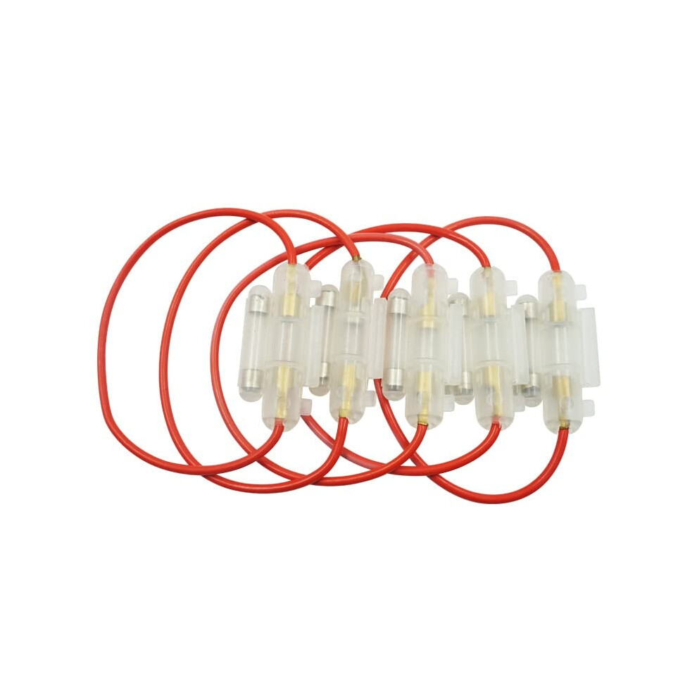 10Pcs Motorcycle Inline Fuse Holder Pack With Dual Fuse Protection For Scooter Atv Go Kart 9189345318160