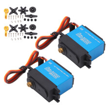 2PCS 25KG Digital RC Servo 270 Waterproof Metal 40x20x40.5mm Blue