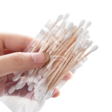 Cotton Swabs Double Pointed Tips with Wooden Handle for Ear Cleaning Electronics Crafts 7cm 30pcs