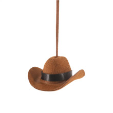 Car Rearview Ornament Cowboy Hat Pendant with Realistic Western Design for Road Trip Decoration