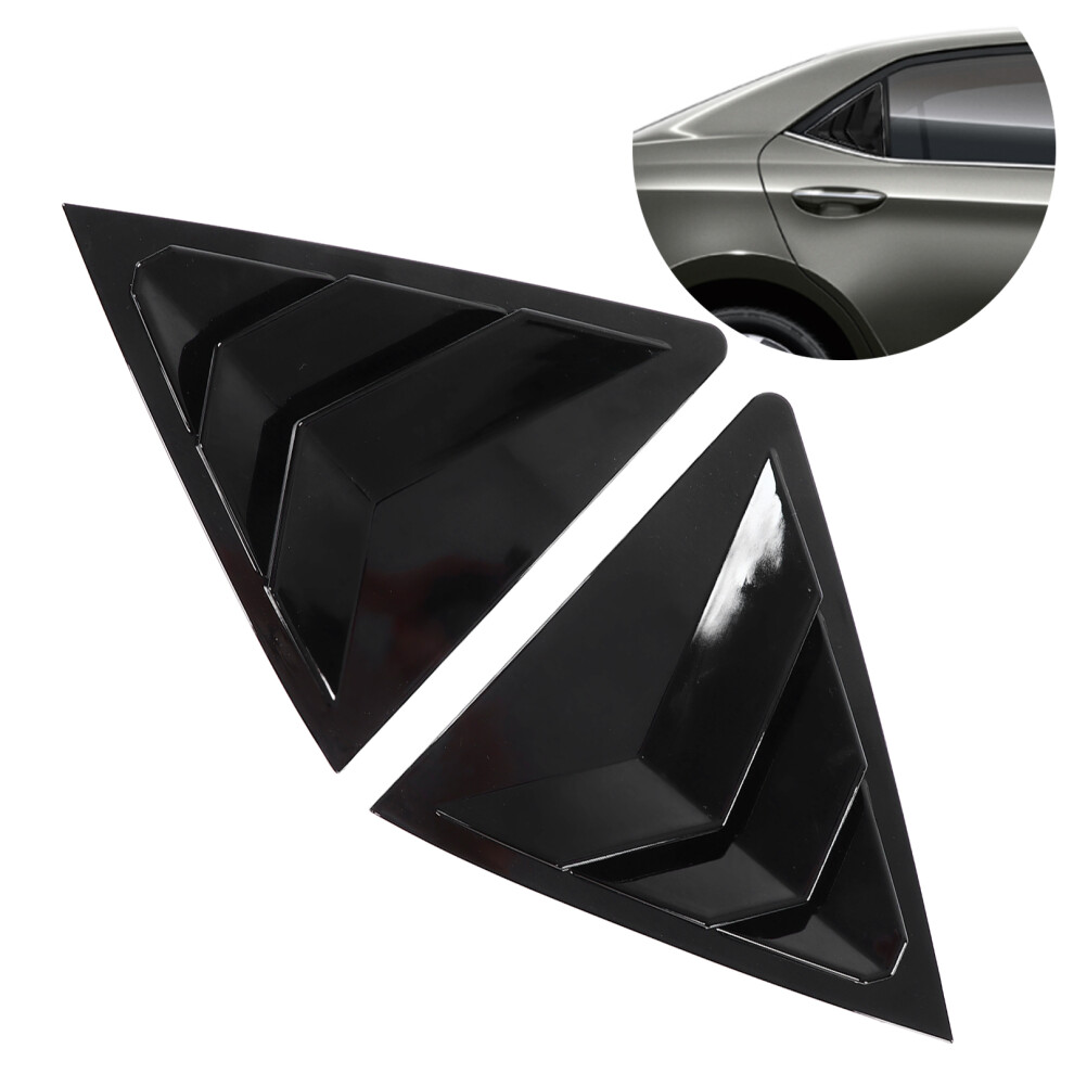 Gloss Rear Side Window Louver For Corolla 2014Â2018, Abs Cover Black 7671376369959