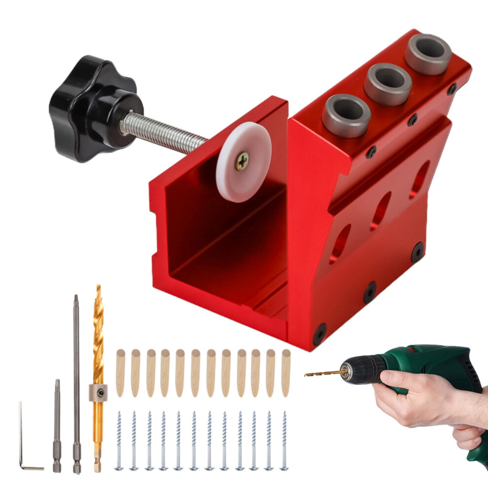 Pocket Hole Jig Set, Wood Joining Template With Step Bit For Furniture, Workshop 9347817922653