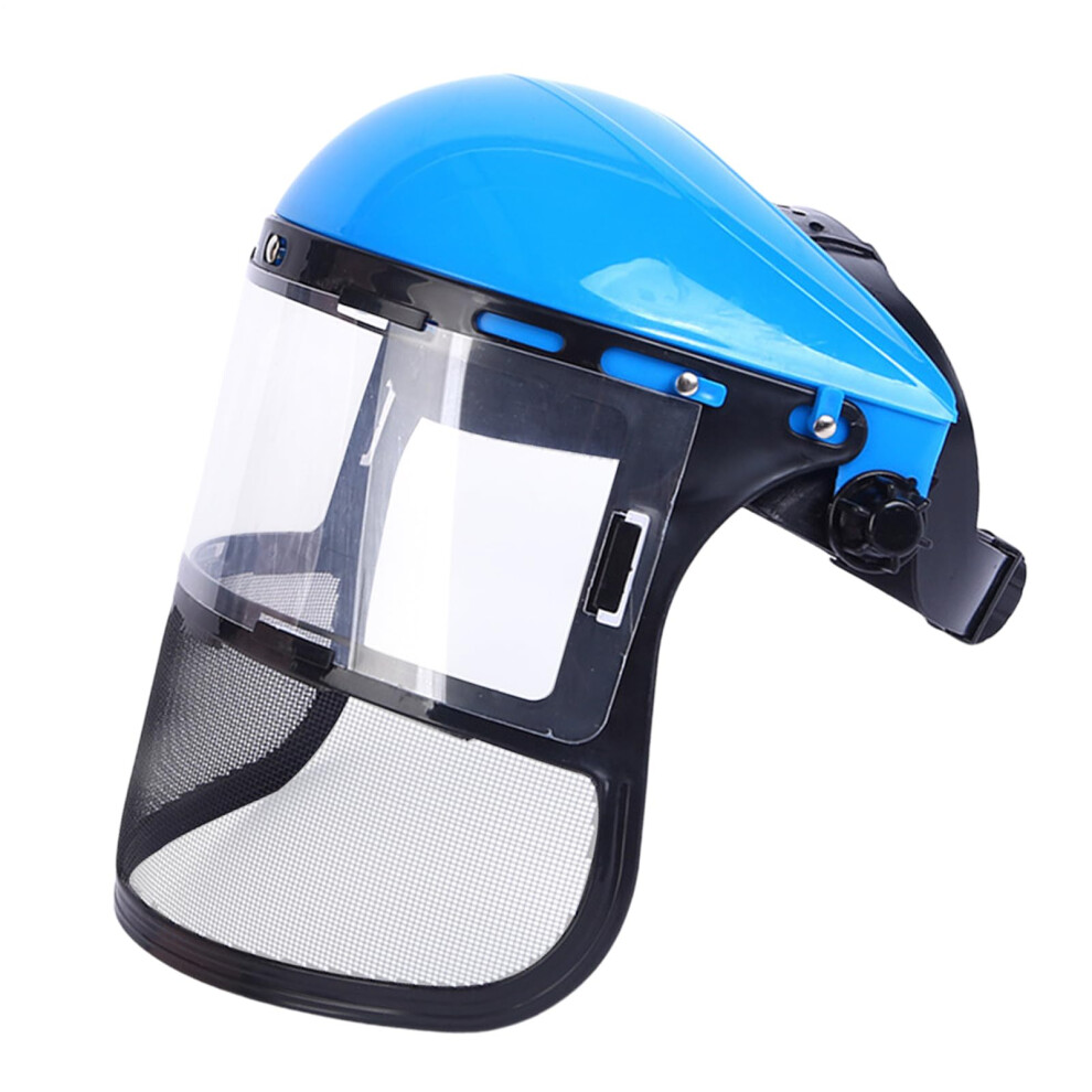 Grinding Face Shield Fog Resistant Transparent Lightweight Protective Cover Woodworking Firefighting Outdoor Work Blue 9382693807731