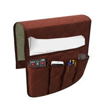 Sofa Armrest Organizer Bag for Remote Control Storage (Red)