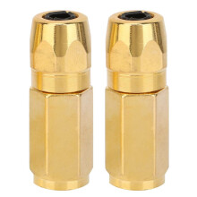 2PCS Grease Coupler for Grease Guns, Flat Nozzle Replacement, Yellow Grease Gun Accessories, Compatible with Standard Threads