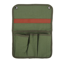 Camping chair armrest storage bag, canvas side, portable handbag for hanging at the beach for outdoor fishing, military green