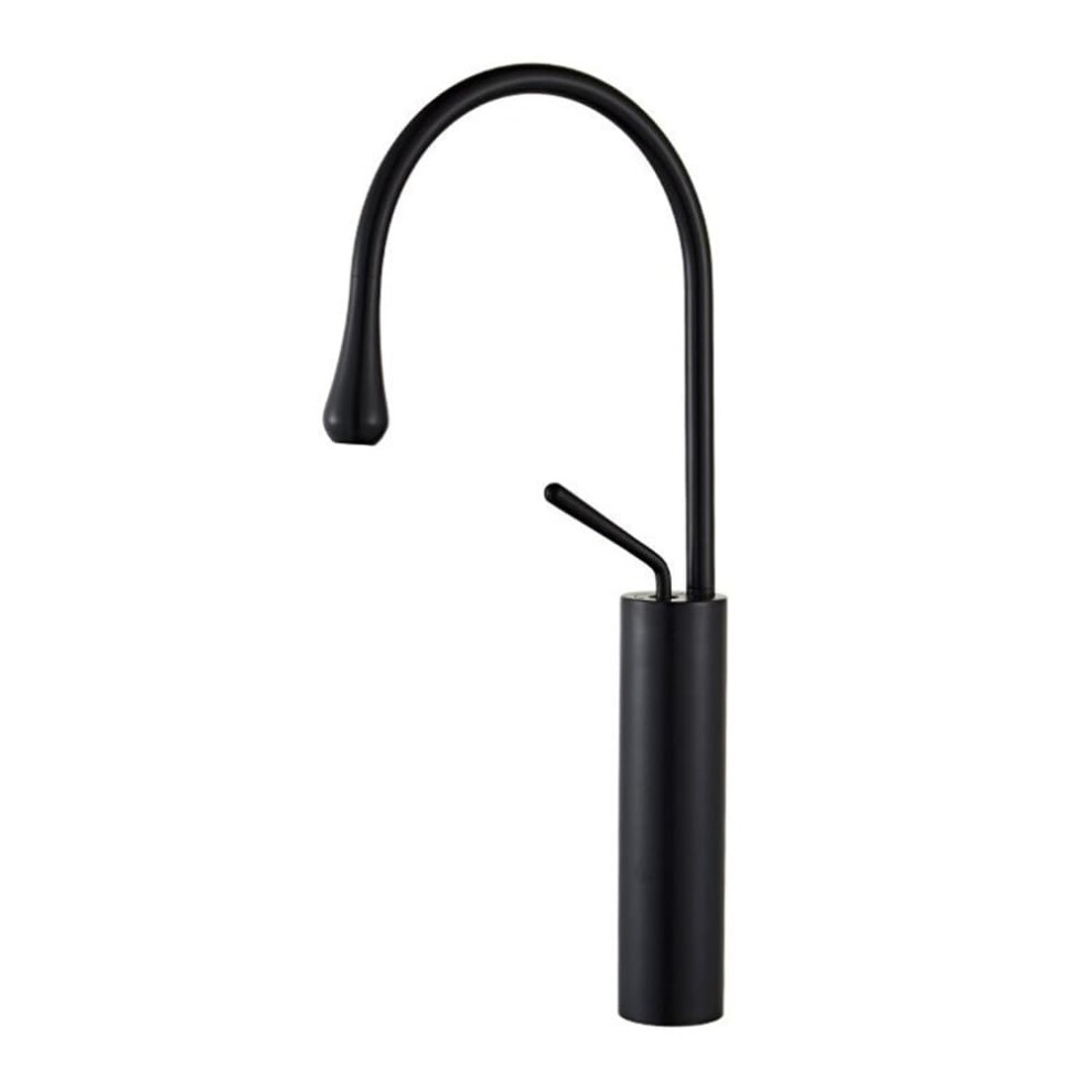Bathroom Faucets Arc Basin Mixer Tall Washbasin Faucet Hot Cold Water 360 Degree Swivel Brass Matt Black 9189345320224