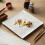 Ceramic Dinner Plates White Square Large Plate for Steak and Dessert Durable Elegant Tableware 5