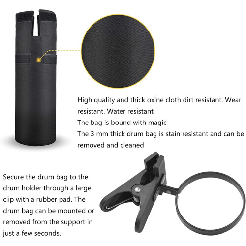 Adjustable Drumstick Holder with Large Capacity Bag for Drum Stand and Accessories 2