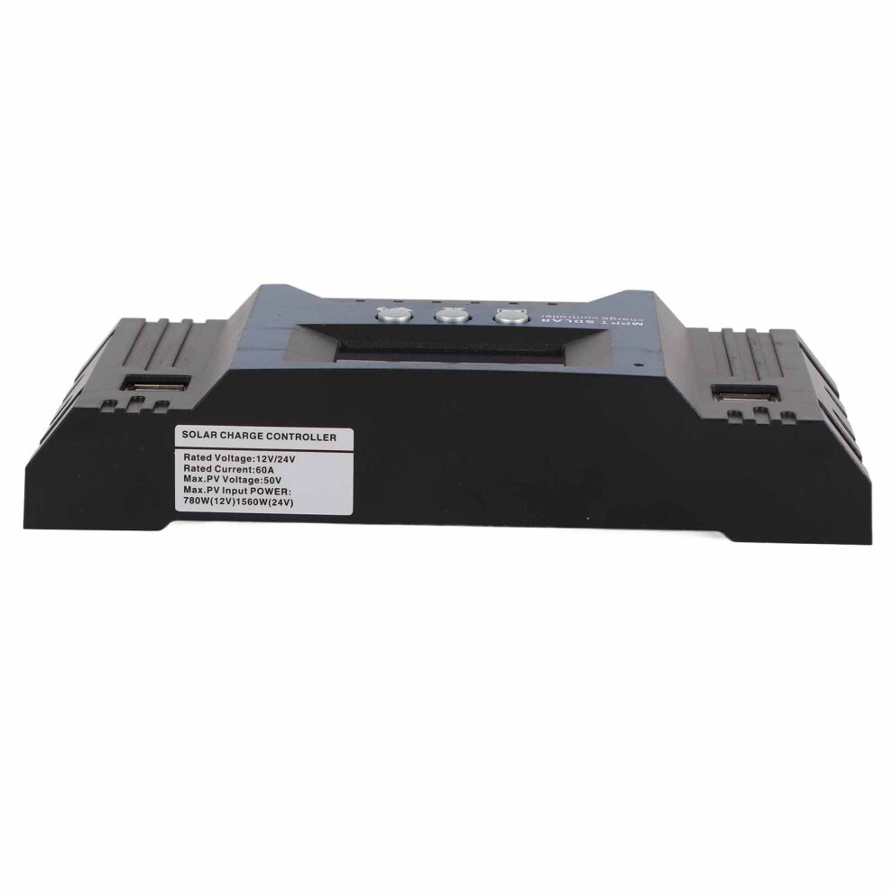 12V/24V 60A Solar Charge Controller With 4 Usb 2.5A Lcd Display 8421373124360