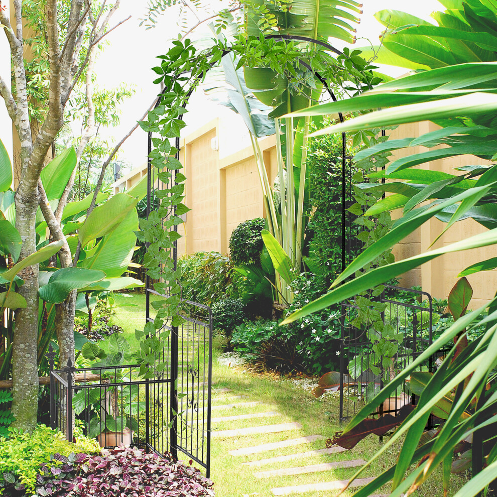 B&Q - Metal Garden Arbor Arch Gate W/ 2 Side Planter Boxes & Vine Frame - Image 5