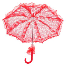 Ombrello rosso pieghevole con pizzo 56,5 x 56,5 cm 155 g